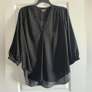 Vince Camuto Black and White Polka Dot Blouse